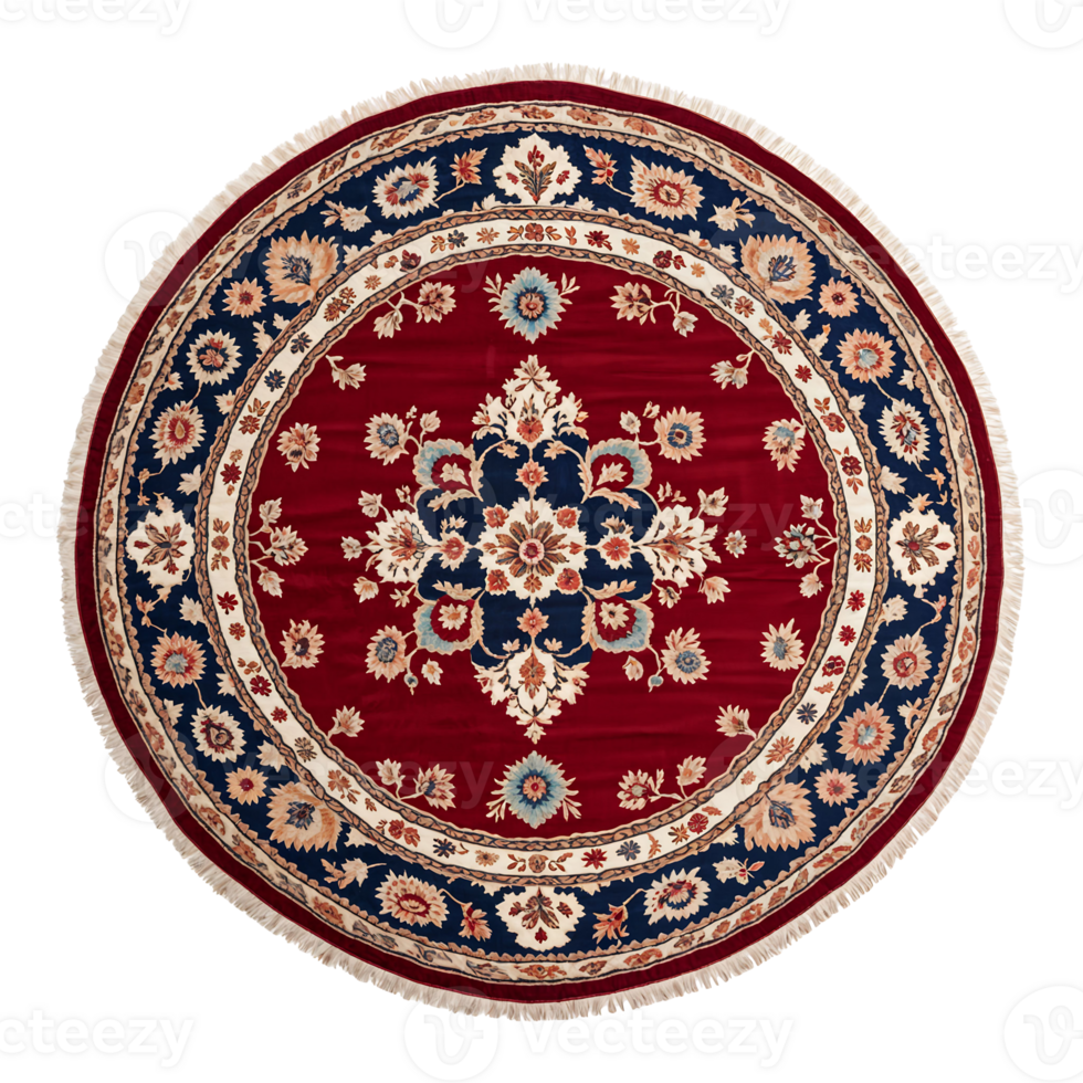 Classic Pattern Round Rugs Isolated on Transparent Background png