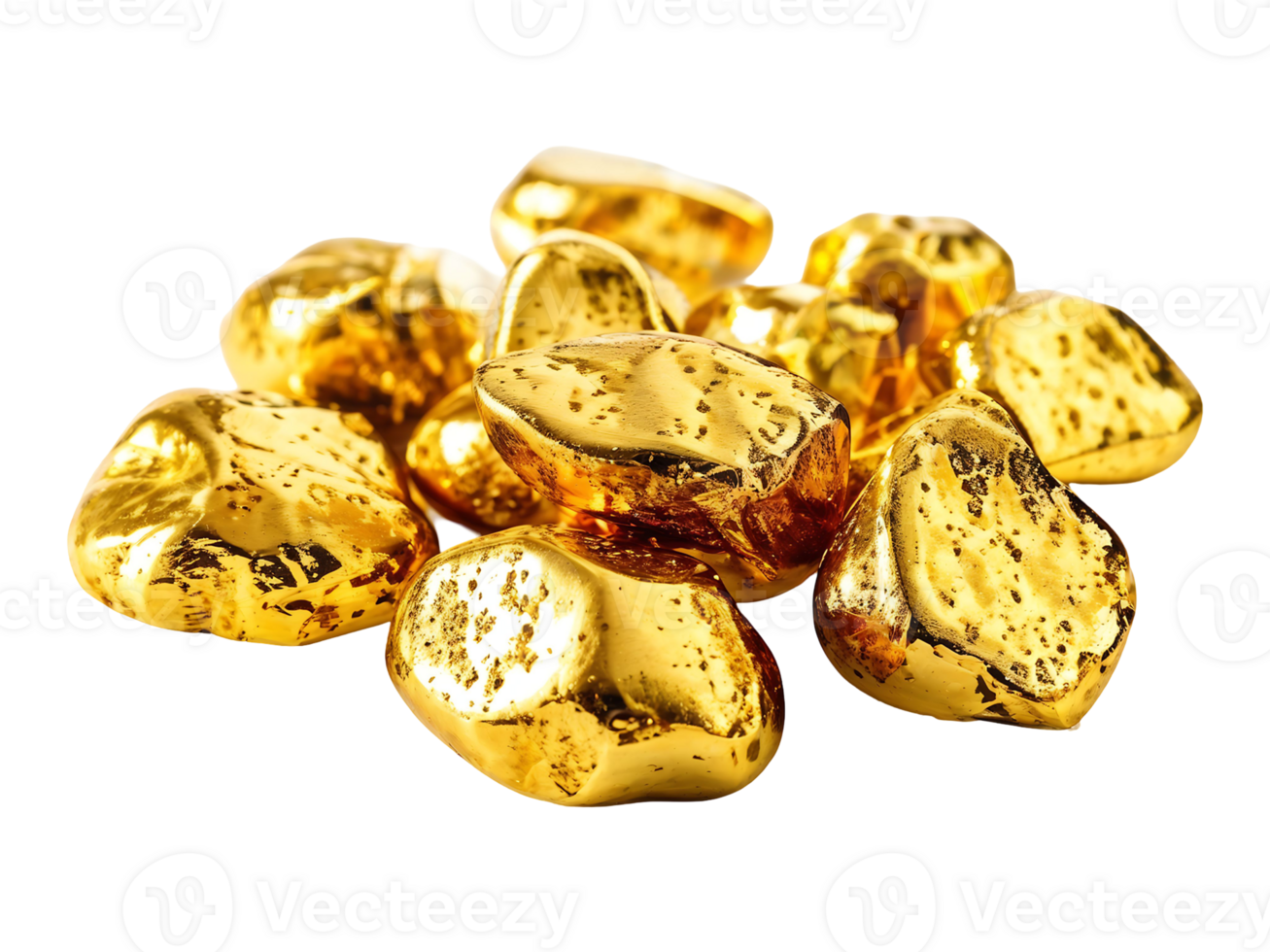 Gold Nuggets Isolated on Transparent Background png