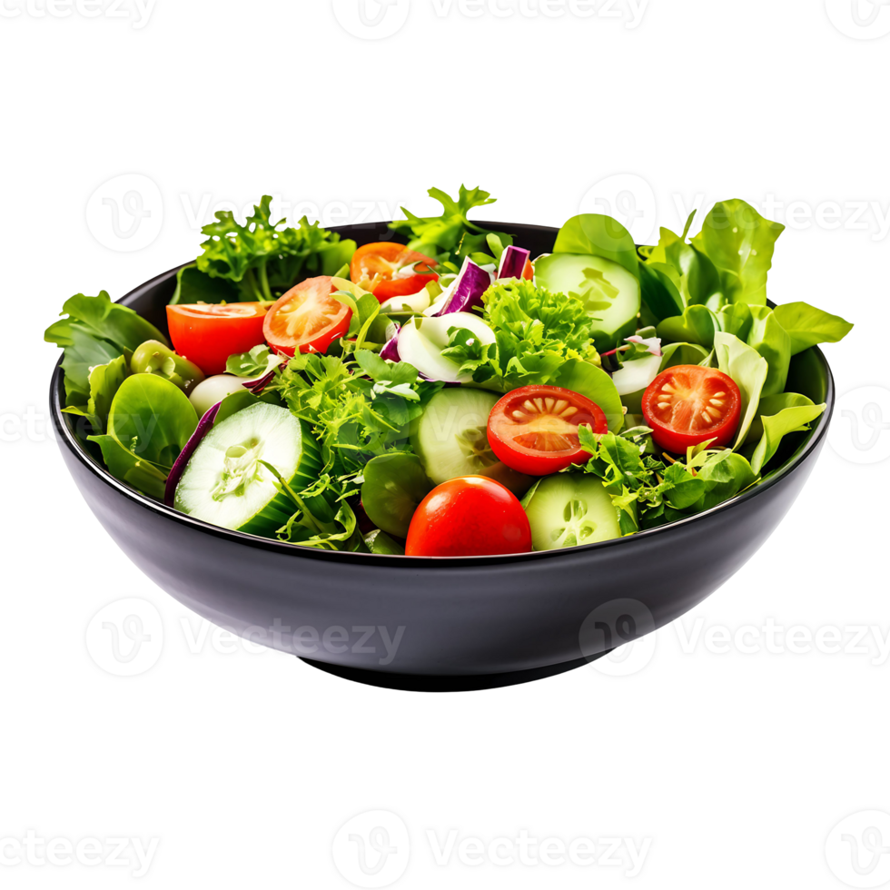 kom van vers salade geïsoleerd Aan transparant achtergrond png