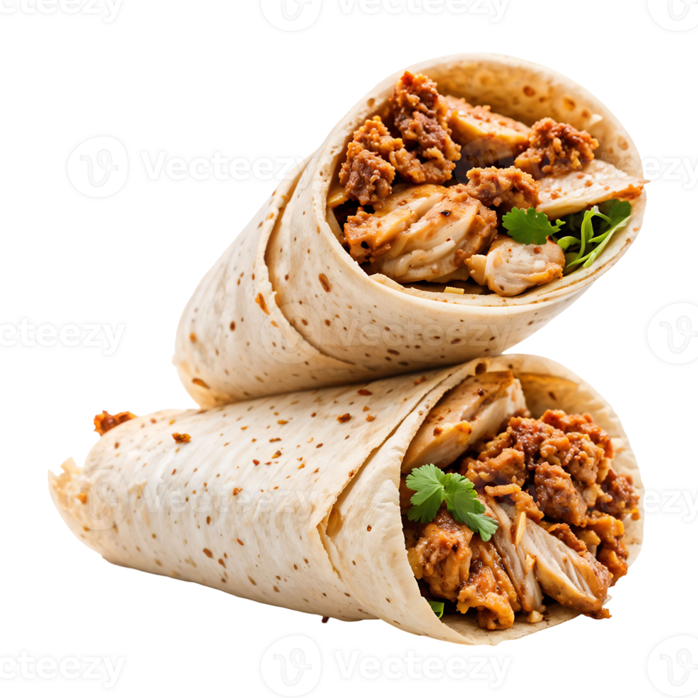 Chicken Shawarma Isolated on Transparent Background png