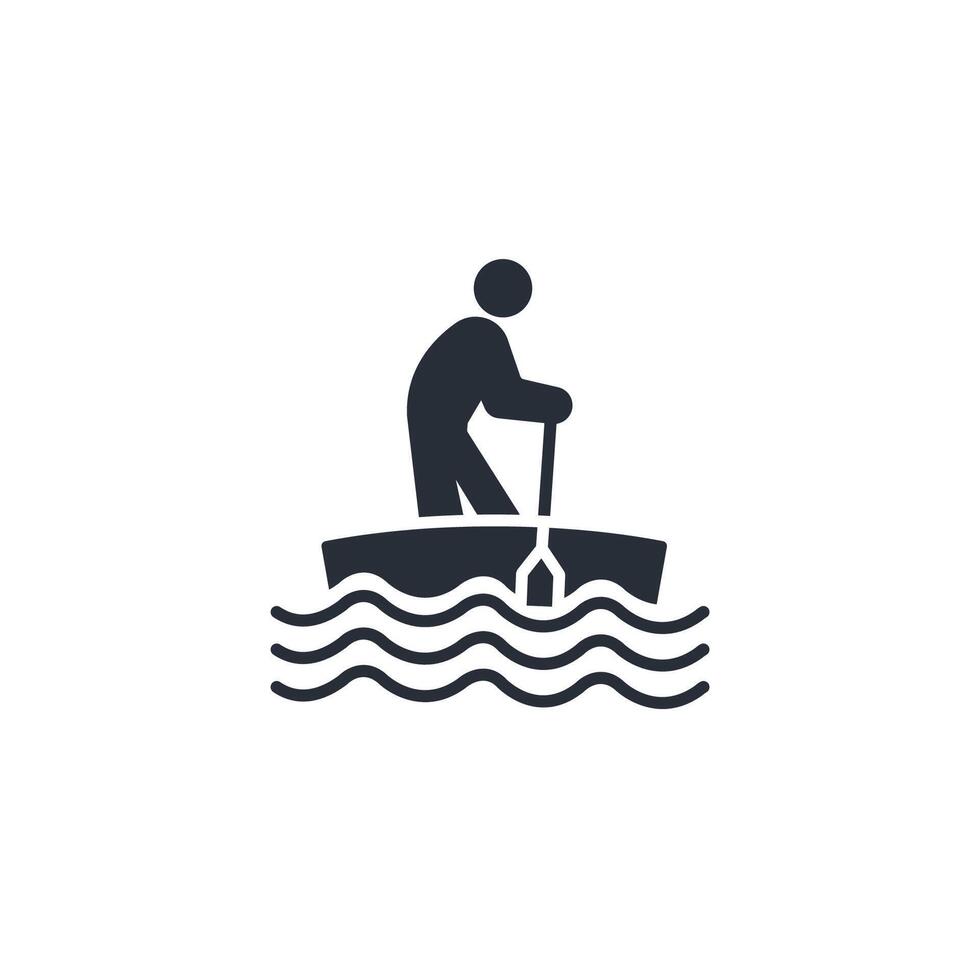 paddle canoe icon. .Editable stroke.linear style sign for use web design,logo.Symbol illustration. vector