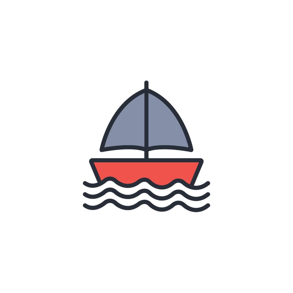 boat icon. .Editable stroke.linear style sign for use web design,logo.Symbol illustration. vector