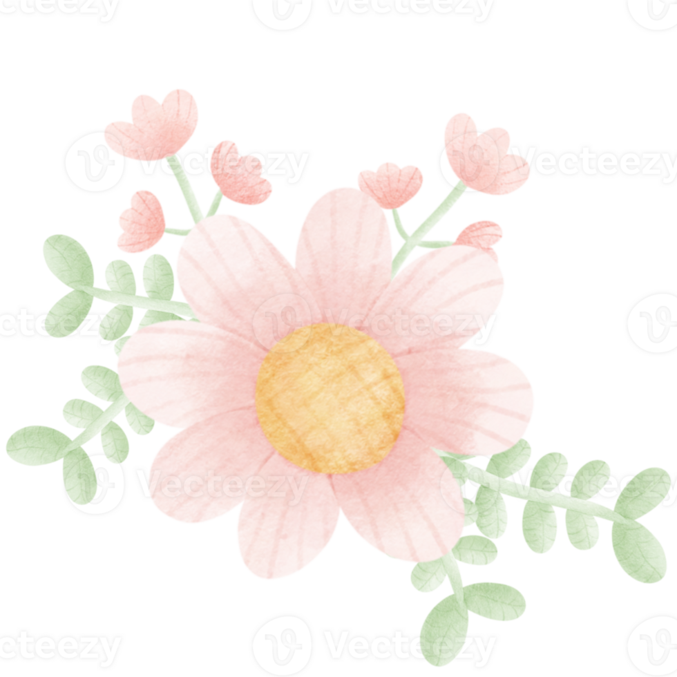 een boeket van roze bloemen png