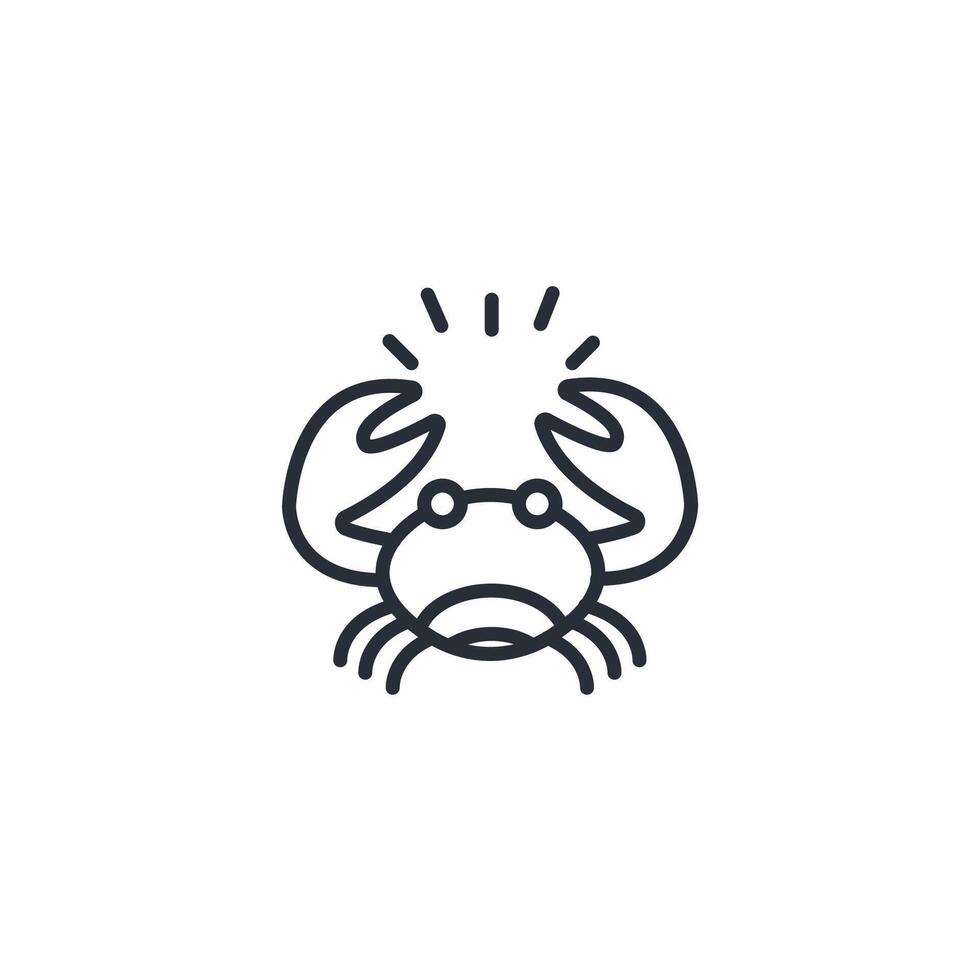 crab icon. .Editable stroke.linear style sign for use web design,logo.Symbol illustration. vector