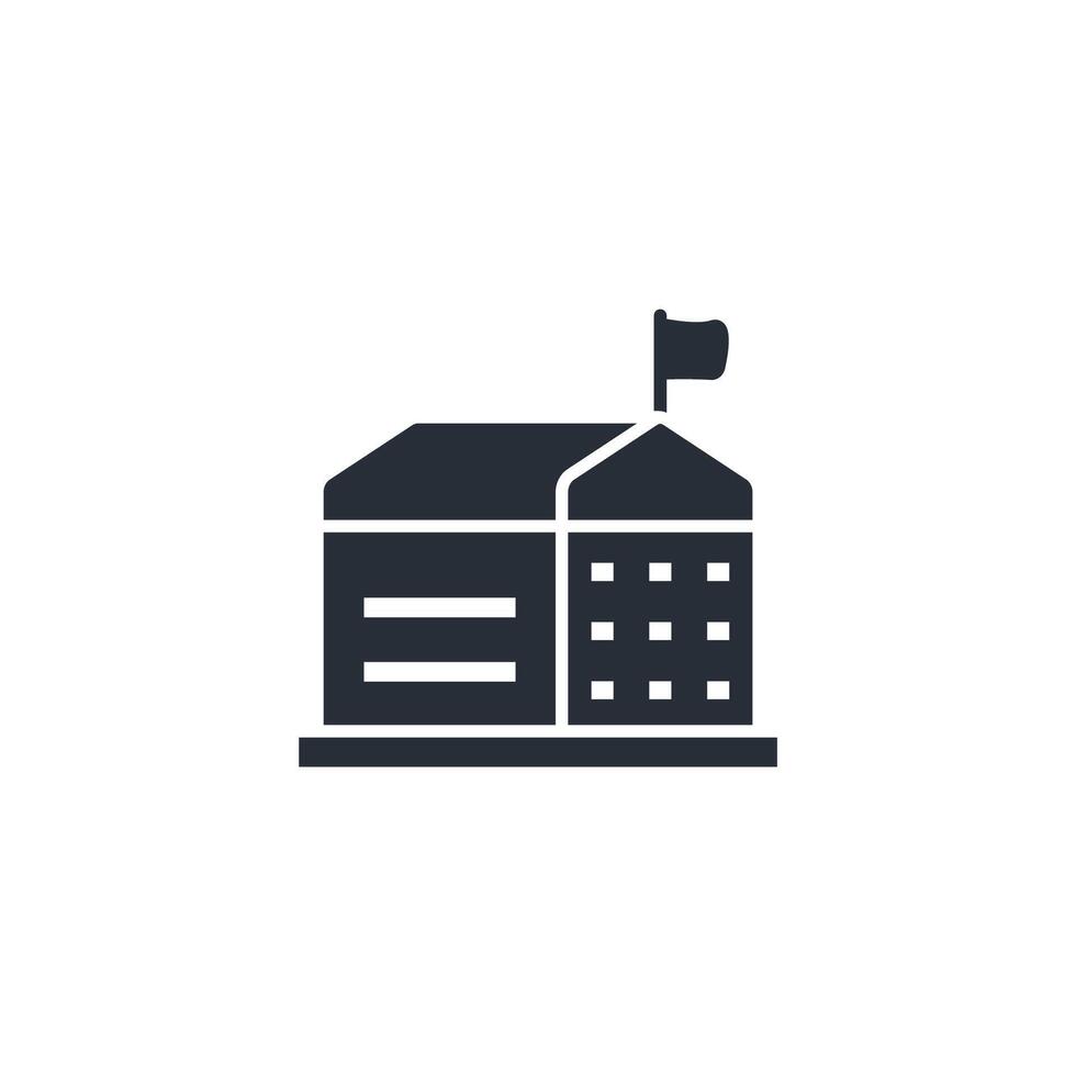 School icon. .Editable stroke.linear style sign for use web design,logo.Symbol illustration. vector