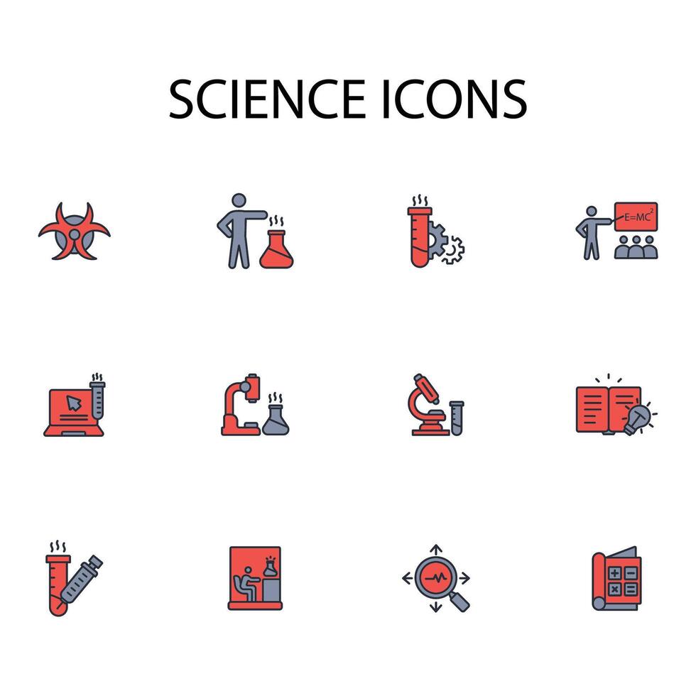 science icon set..Editable stroke.linear style sign for use web design,logo.Symbol illustration. vector