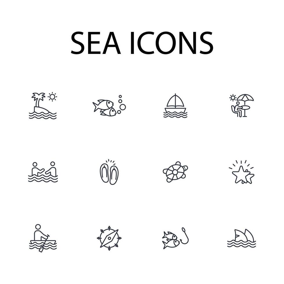 Sea icon. .Editable stroke.linear style sign for use web design,logo.Symbol illustration. vector