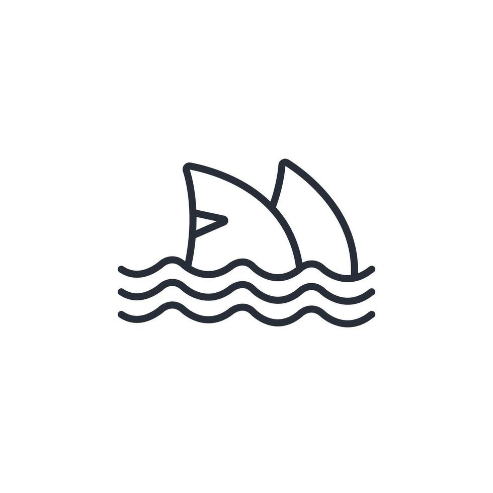 Shark icon. .Editable stroke.linear style sign for use web design,logo.Symbol illustration. vector