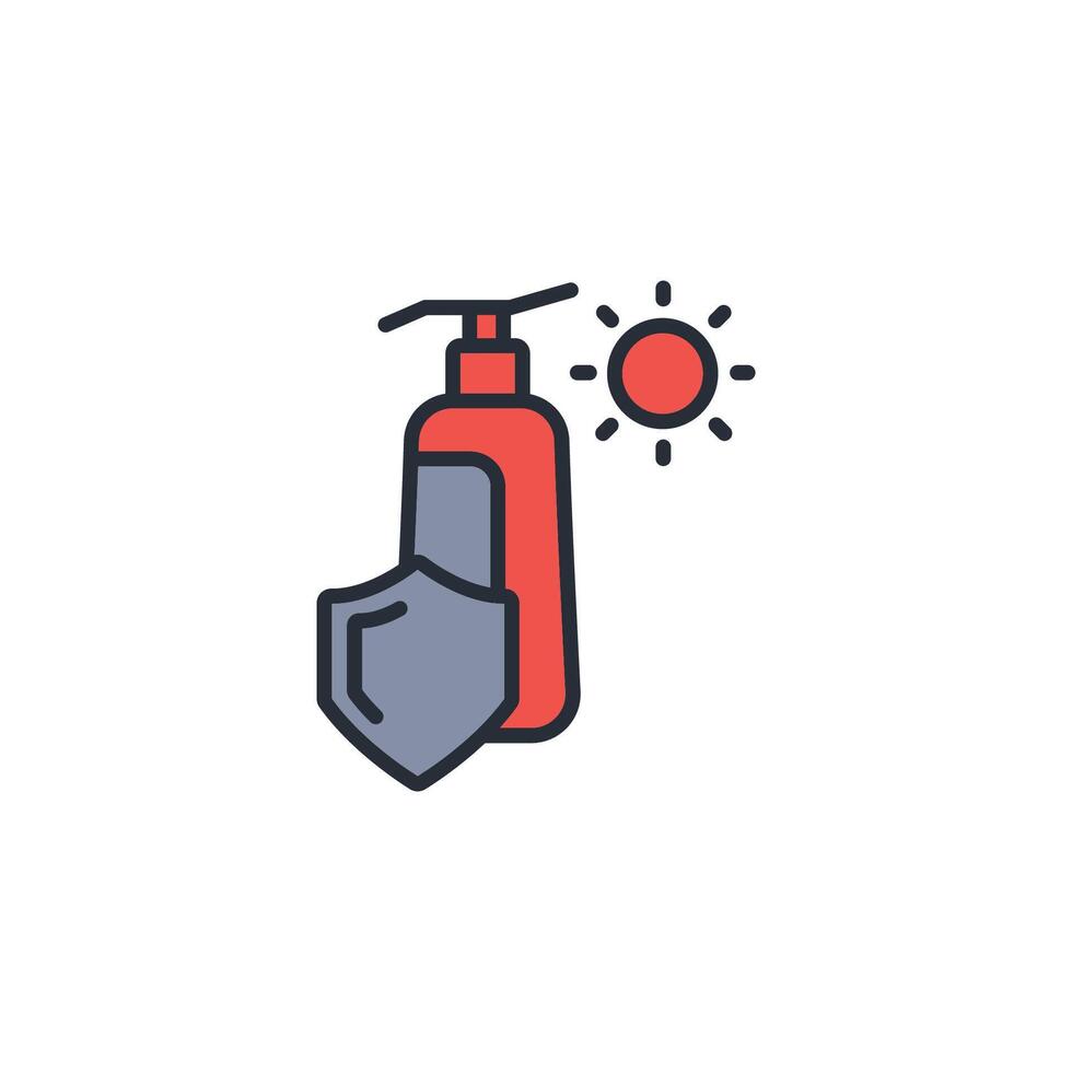 Sunscreen icon. .Editable stroke.linear style sign for use web design,logo.Symbol illustration. vector