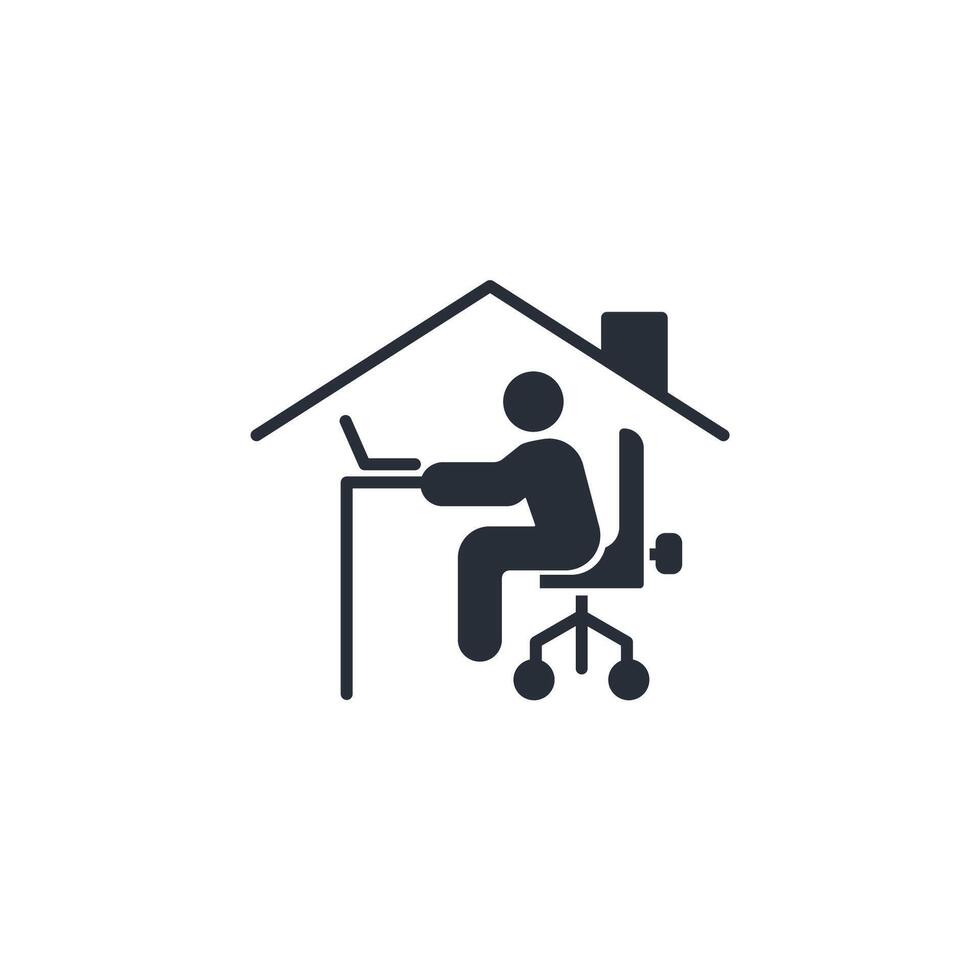 home work icon. .Editable stroke.linear style sign for use web design,logo.Symbol illustration. vector
