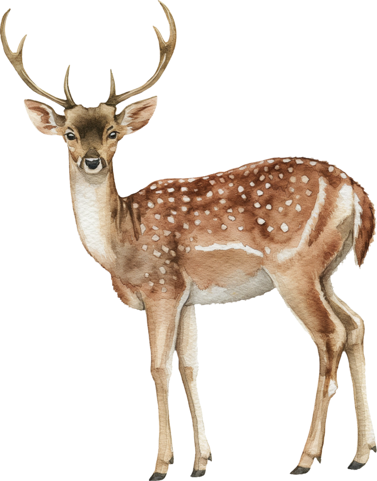 A deer with antlers standing png