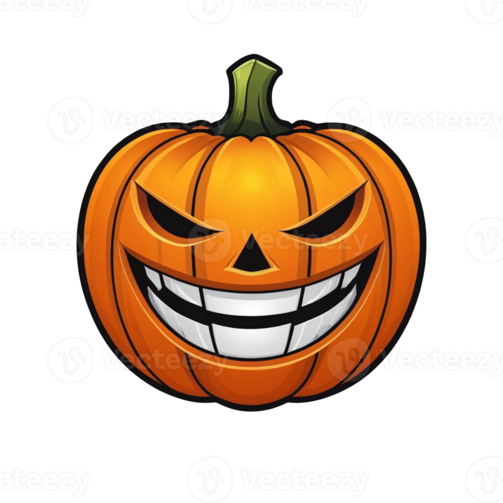 Collection of Creepy Halloween Pumpkin Logo Designs Isolated png