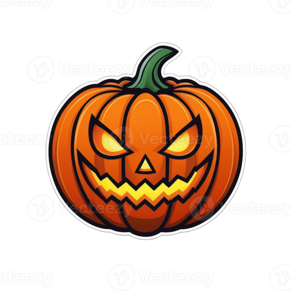 Collection of Creepy Halloween Pumpkin Logo Designs Isolated png