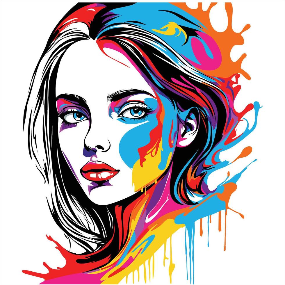 Abstract woman art vector