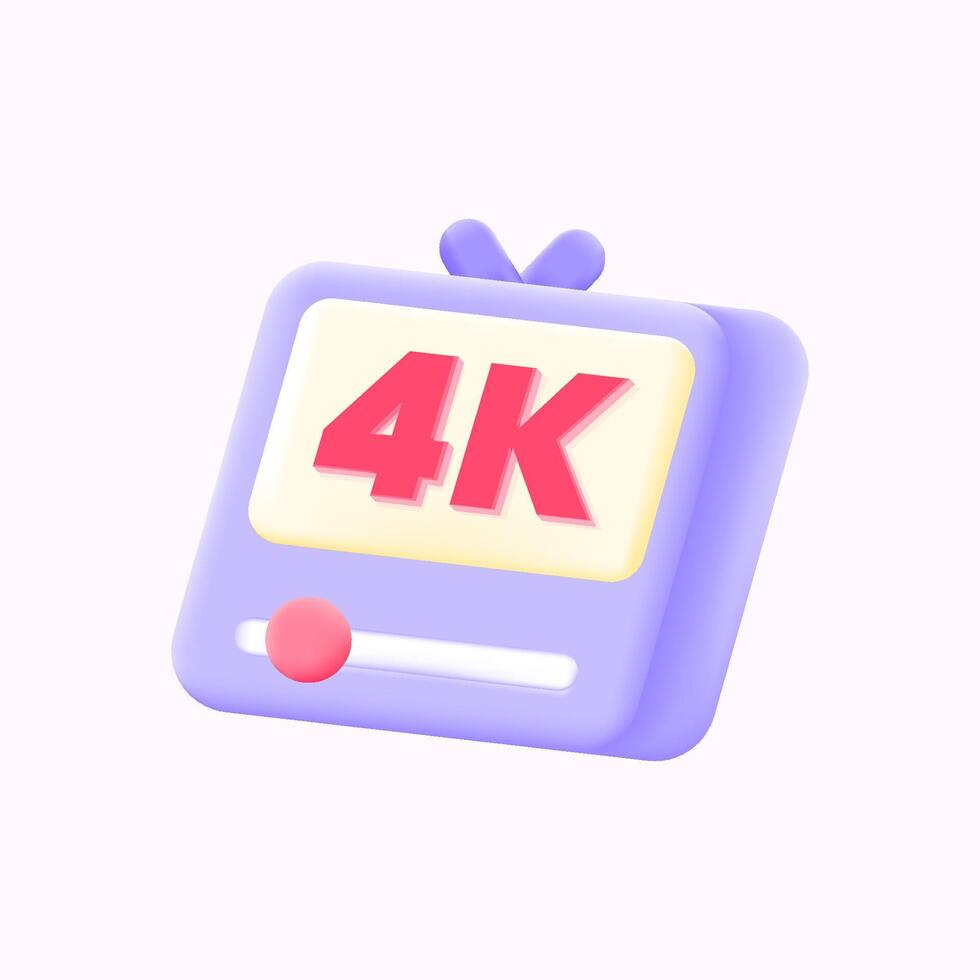 4k En Vivo transmisión, social medios de comunicación en línea jugar. televisión 3d En Vivo entretenimiento 3d ilustración vector