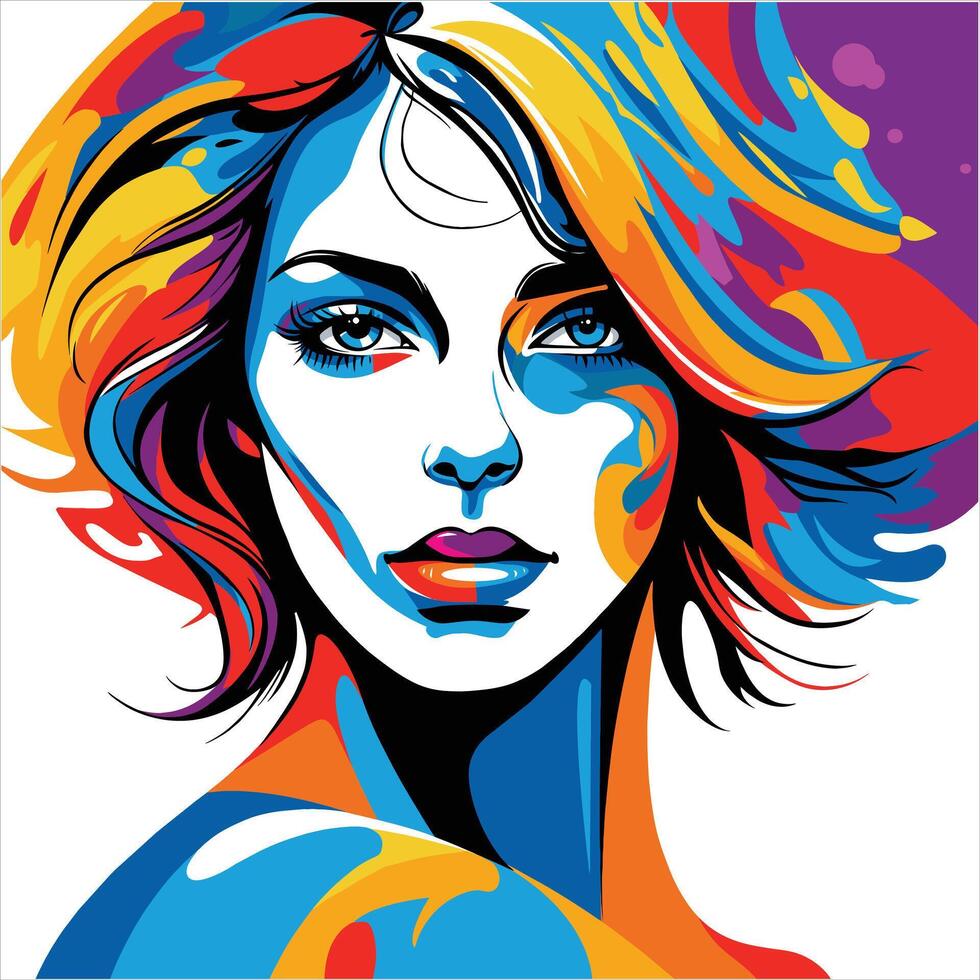 Abstract woman art vector