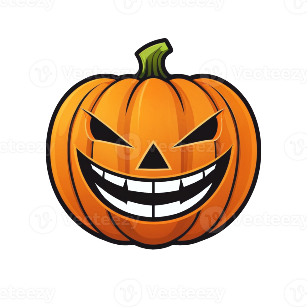 Collection of Creepy Halloween Pumpkin Logo Designs Isolated png