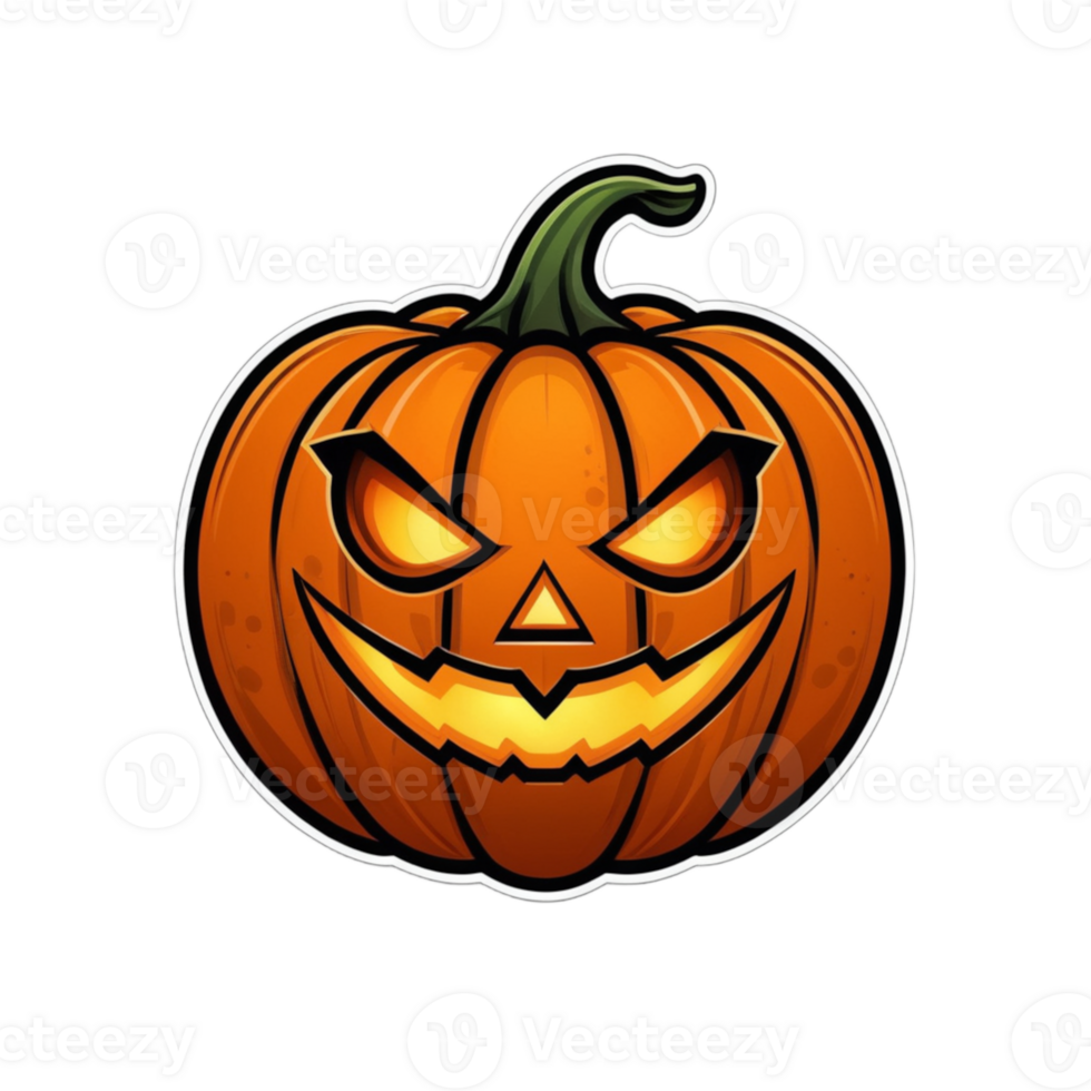 Collection of Creepy Halloween Pumpkin Logo Designs Isolated png