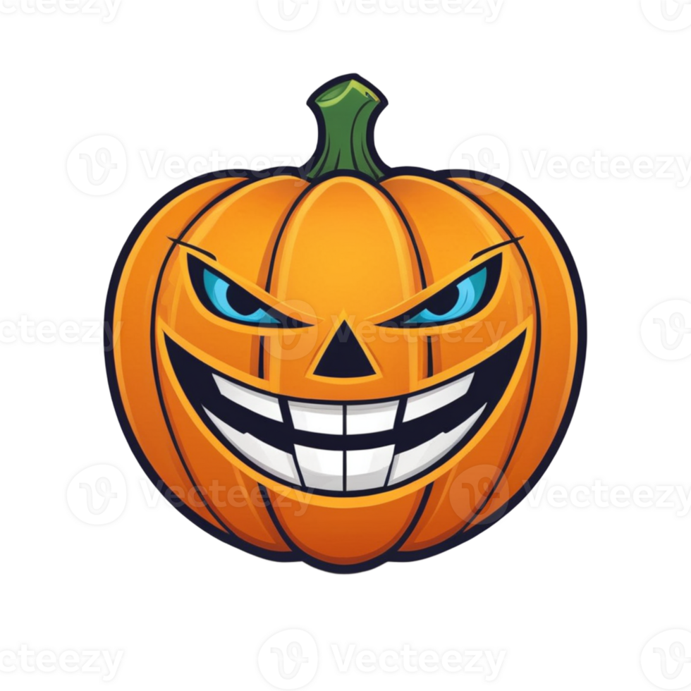 Collection of Creepy Halloween Pumpkin Logo Designs Isolated png