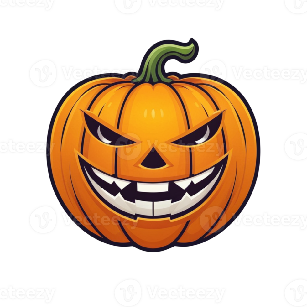 Collection of Creepy Halloween Pumpkin Logo Designs Isolated png