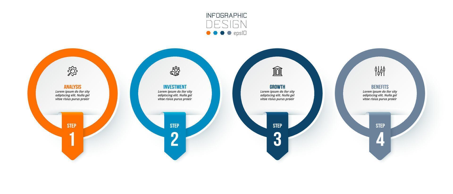 Infographic template business concept with step. vector