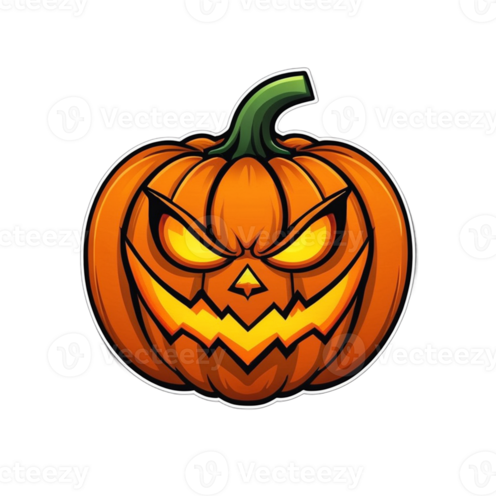 Collection of Creepy Halloween Pumpkin Logo Designs Isolated png