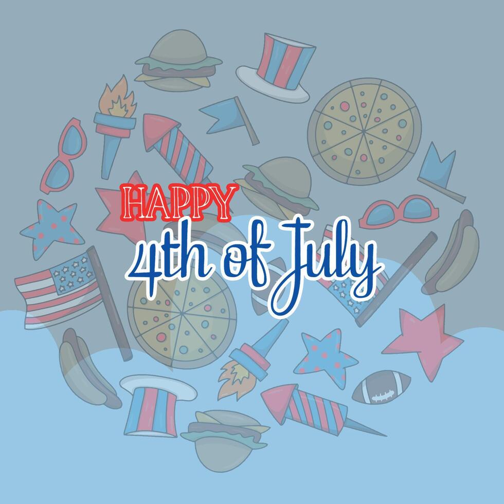 4to de julio independencia día de America. libertad Estados Unidos bandera vector
