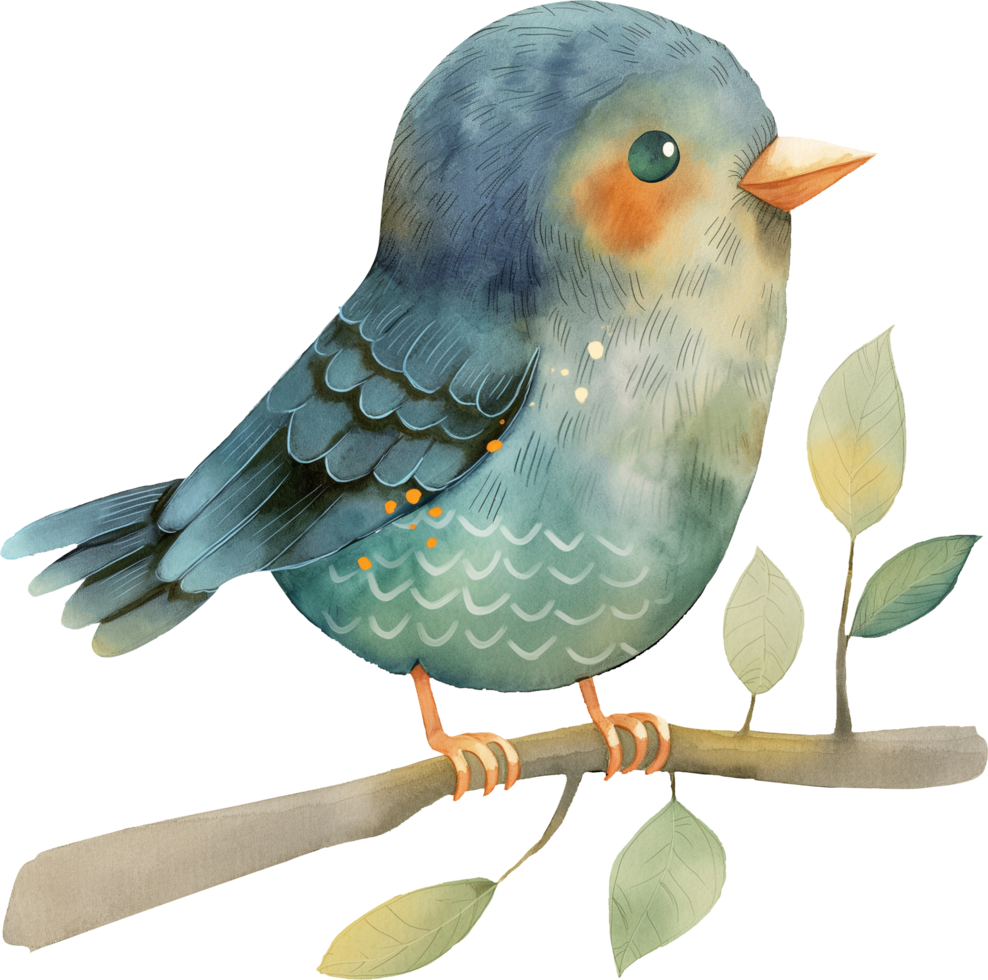 Cute Starling Murmuring Secrets watercolor png