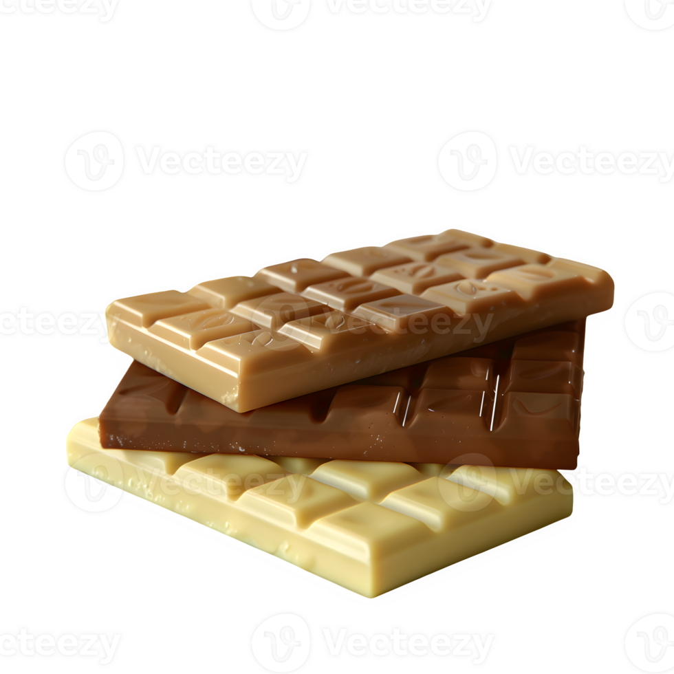 A delicious brown chocolate bar sits alone isolated on a transparent background png