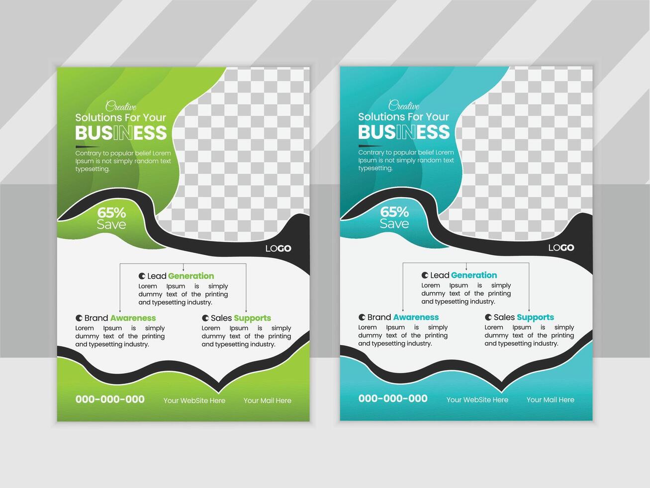 business multipurpose flyer layout design template vector