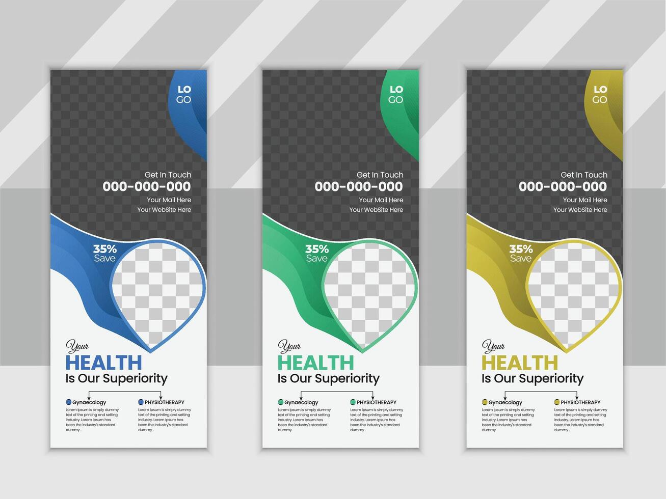 Modern Medical Rack Card Or DI Flyer Design Template vector