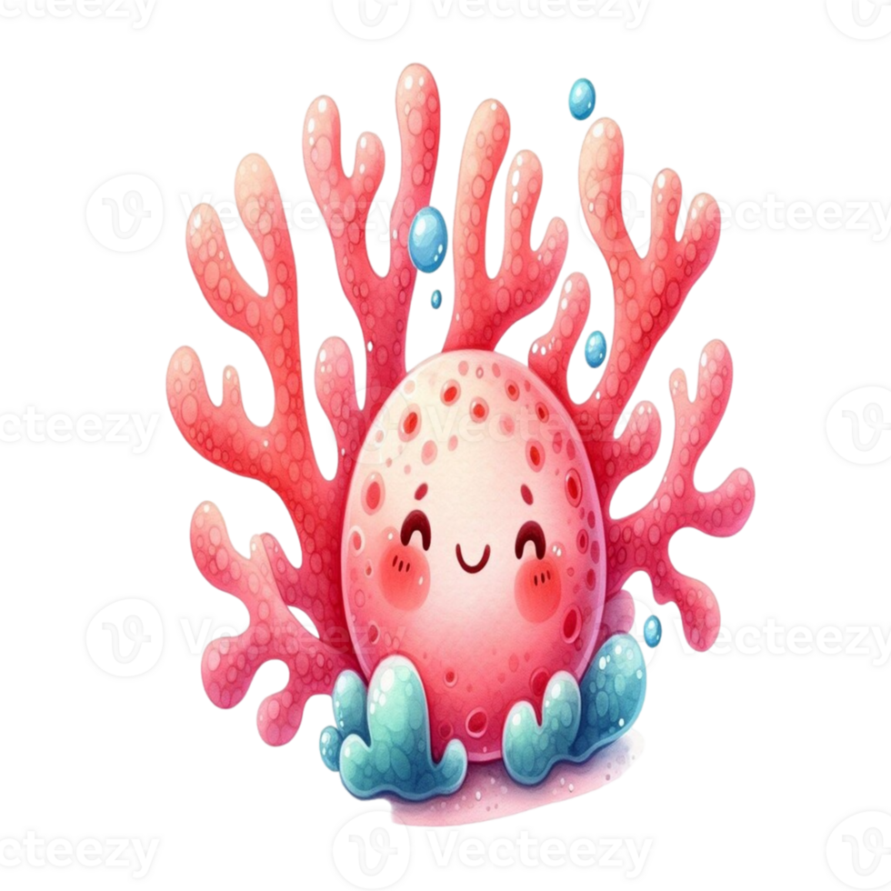 aigenerated cute coral png