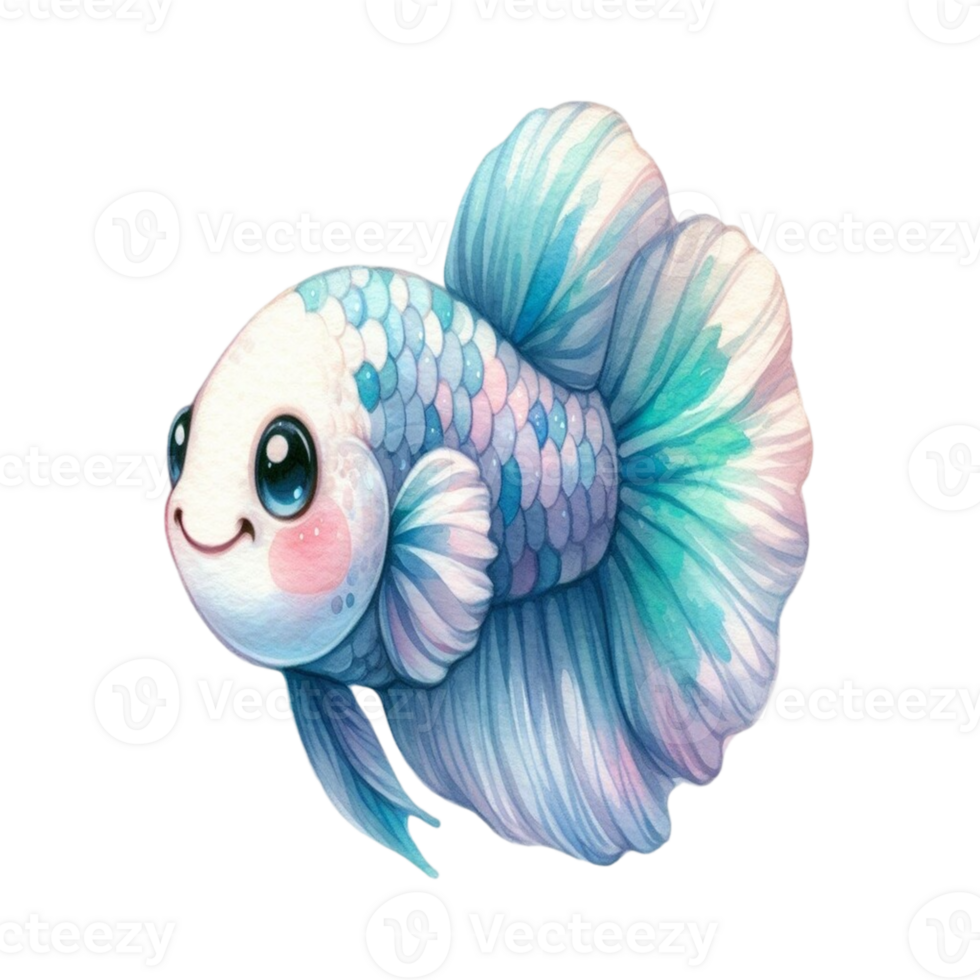 aigenerato un' cartone animato pesce png