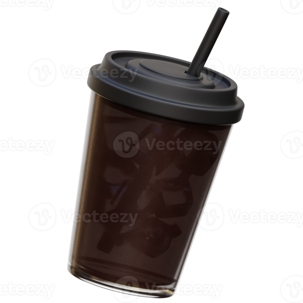 Iced Americano 3d Illustration png