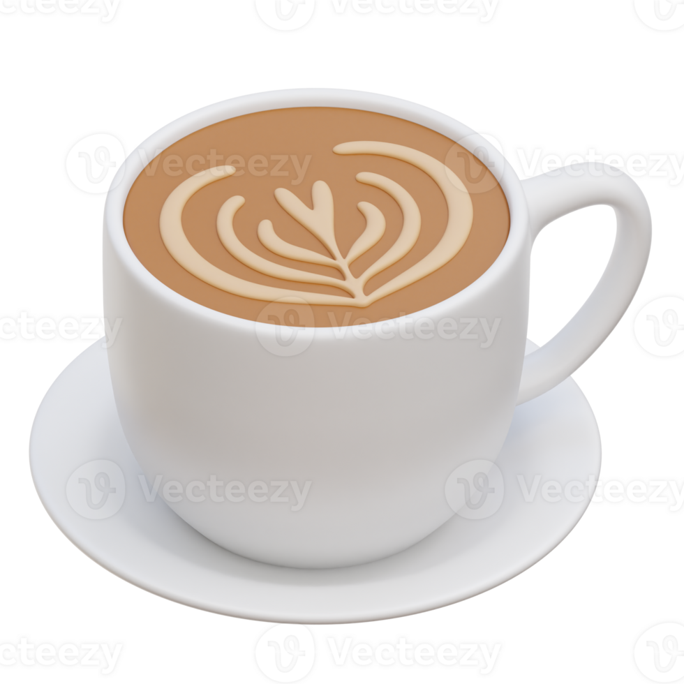 Coffee Latte 3d Illustration png