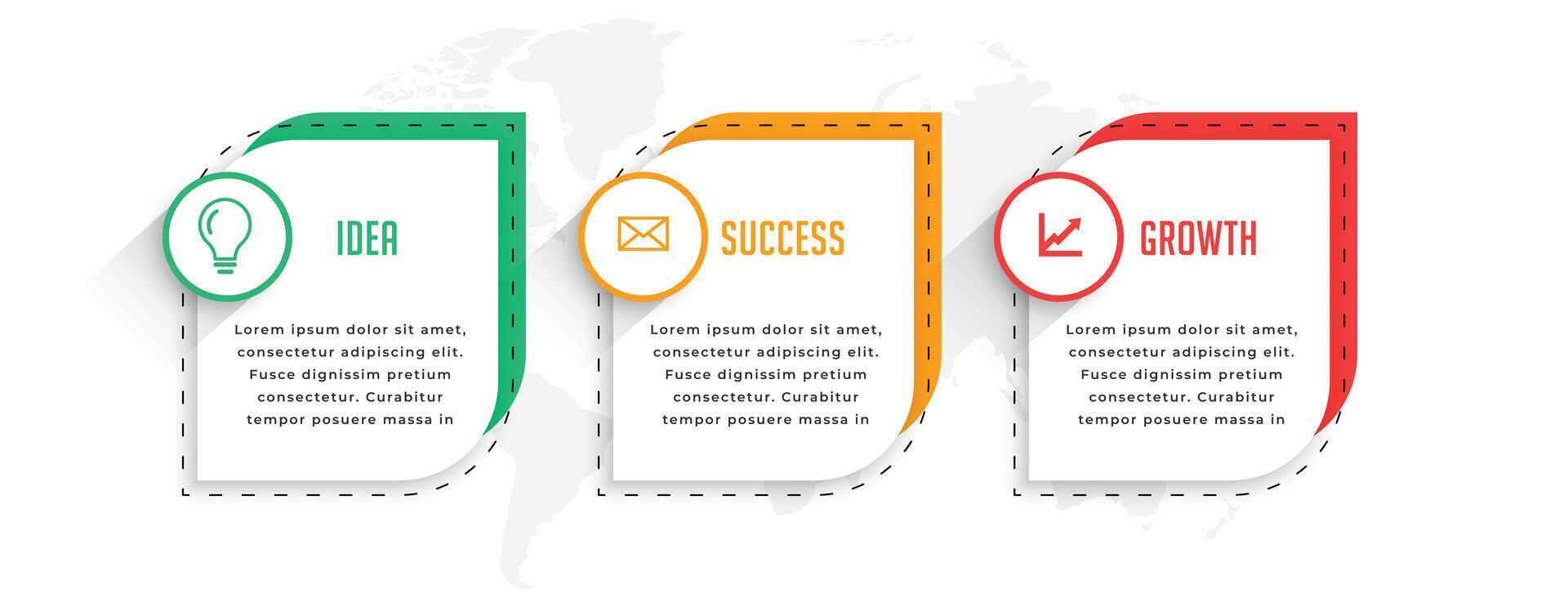 professional three steps business infographics template design vector