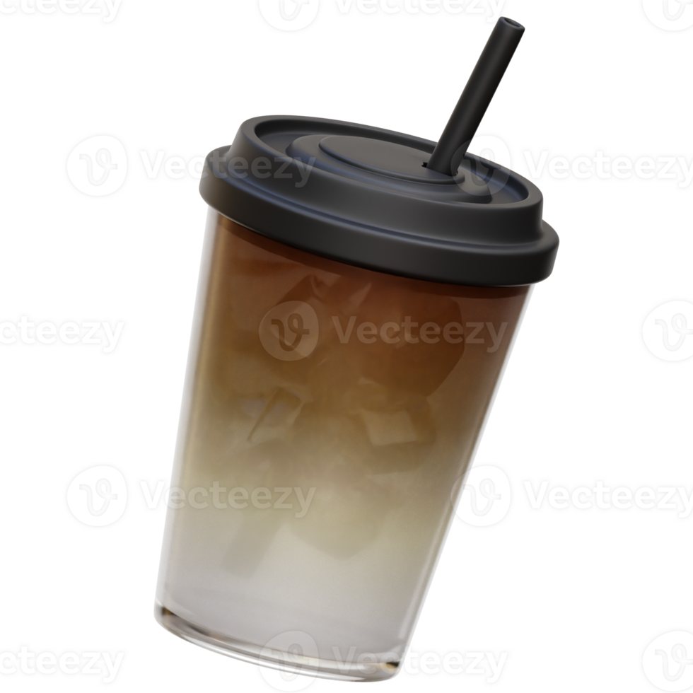 Iced Coffee Latte 3d Illustration png