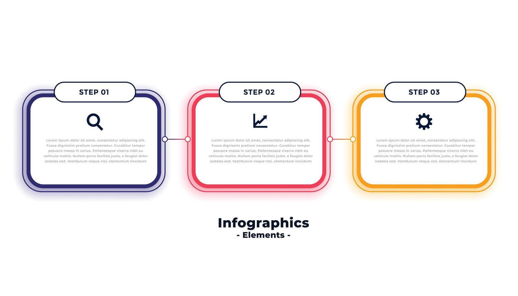 three steps business infographics template vector