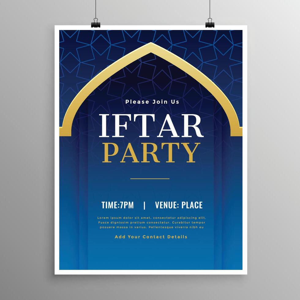 ramadan iftar party invitation template vector