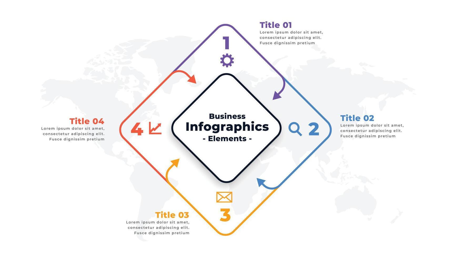 four steps infographic report presentation template design vector