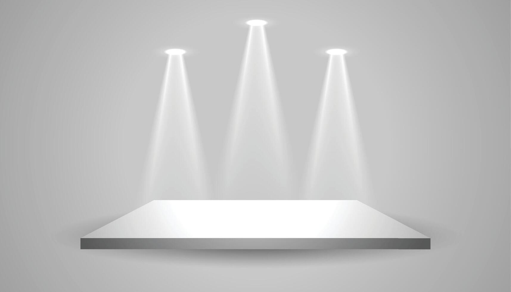 empty 3d podium platform with bright focus light effect vector