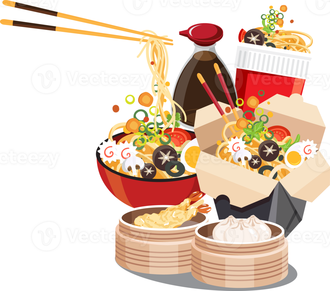 Chinese food, Japanese Ramen On A Bowl , Noodle Soup png