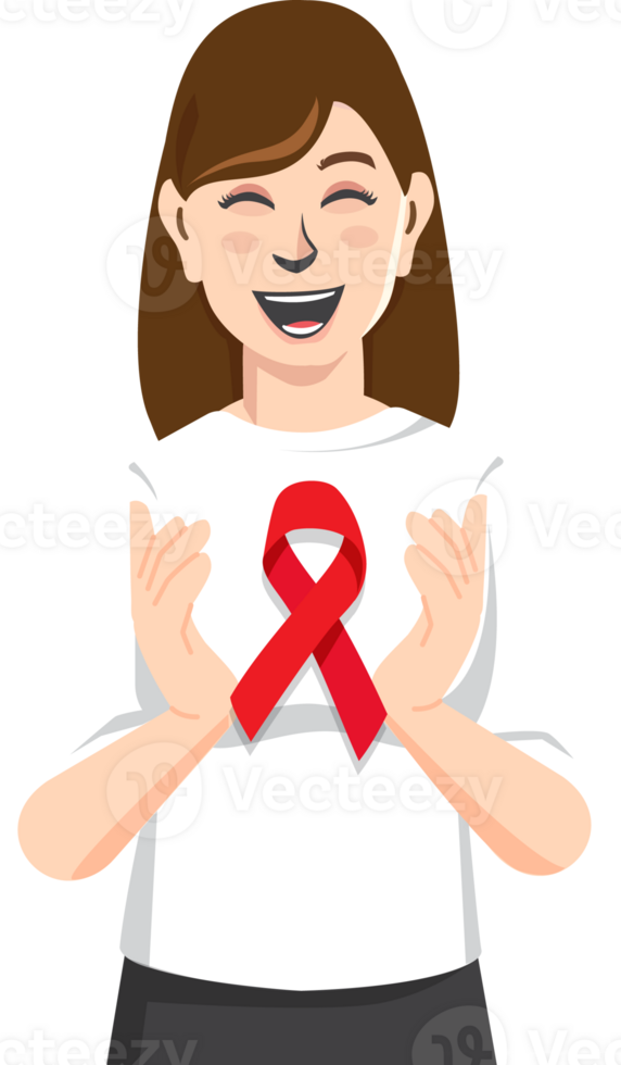 World AIDS Day supporting aids awareness together hands holding red ribbon png