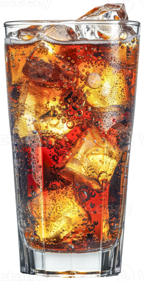 Iced Cola Drink in a Tall Glass Close-up png