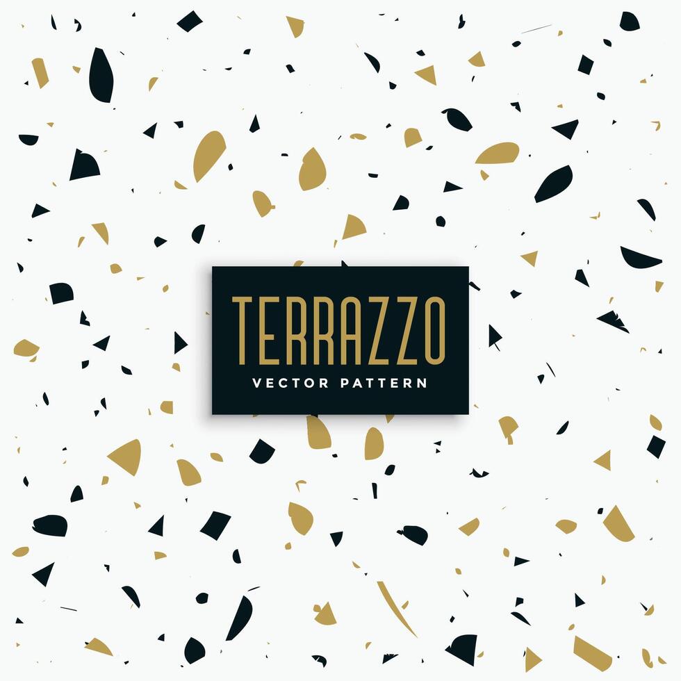 gold and black terrazzo pattern background vector