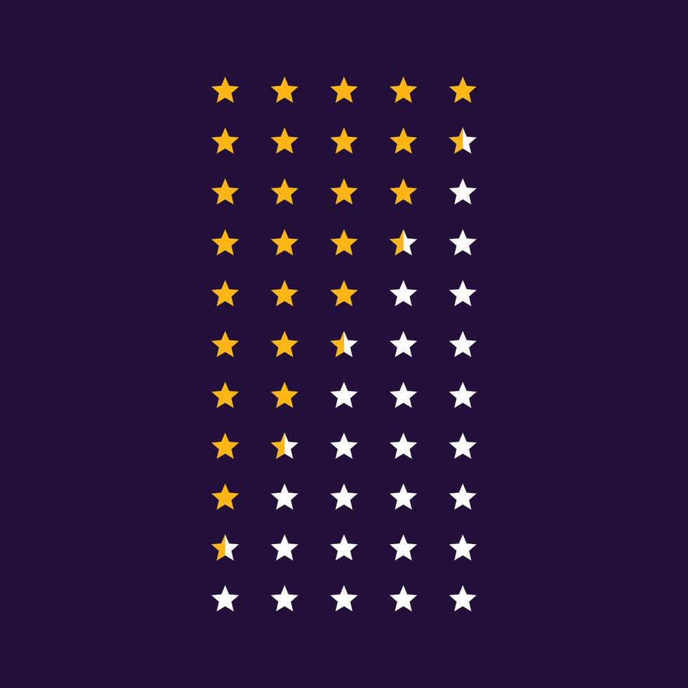 star rating symbol icons vector