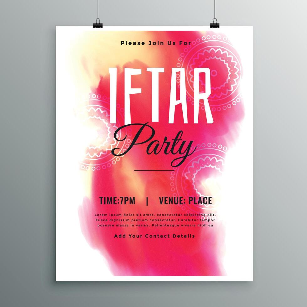 ramadan kareem iftar party invitation template vector