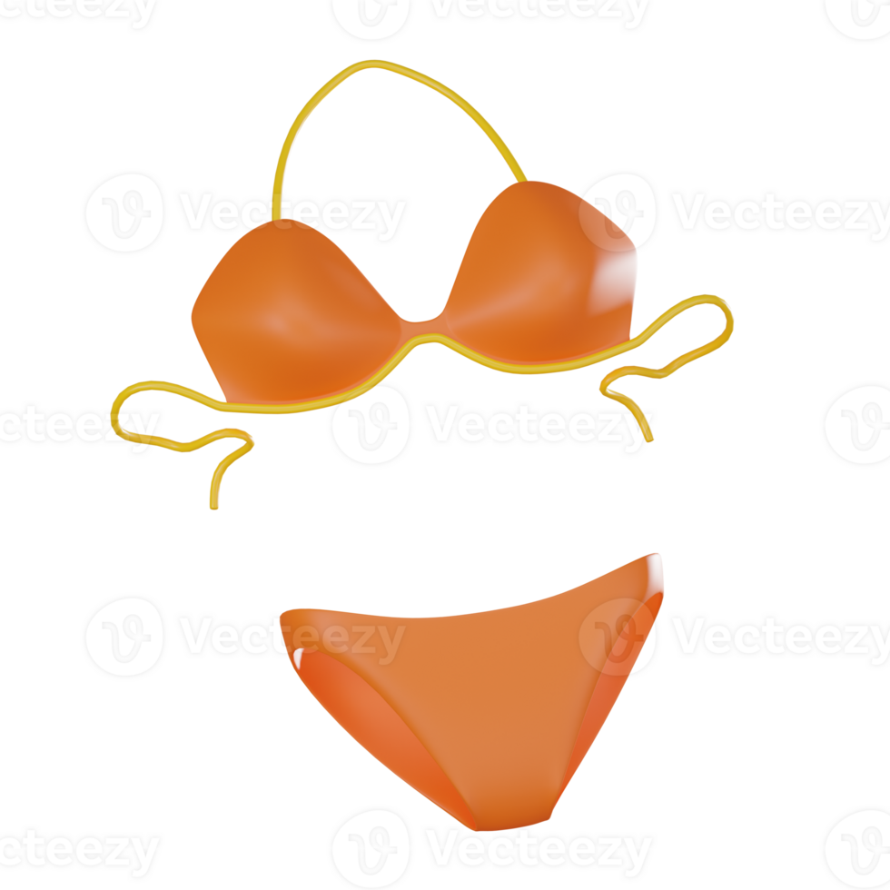 vivace bikini costumi da bagno nel sbalorditivo. 3d rendere. png