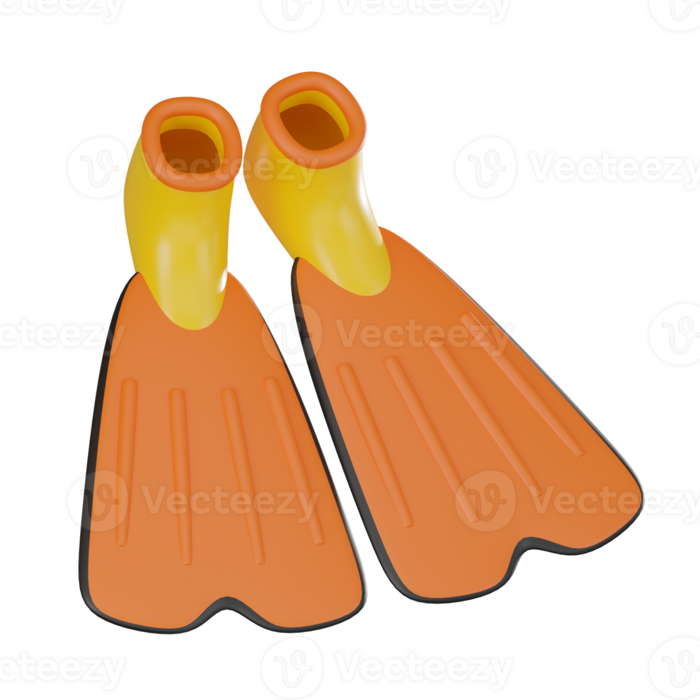 Diving Flippers for Aquatic Adventure. 3D Render png