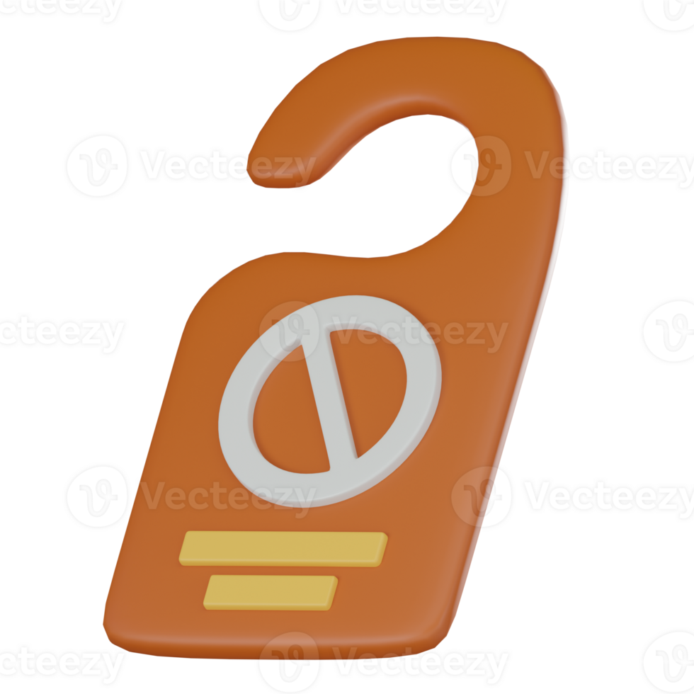 Privacy Unveiled, Do Not Disturb' Icon for Hotel Room Concept. 3D Render png